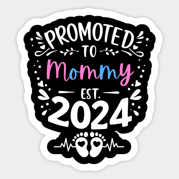 Promoted to Mommy Est 2024 New Mother Mom Mama Women Cute Sticker by AimArtStudio